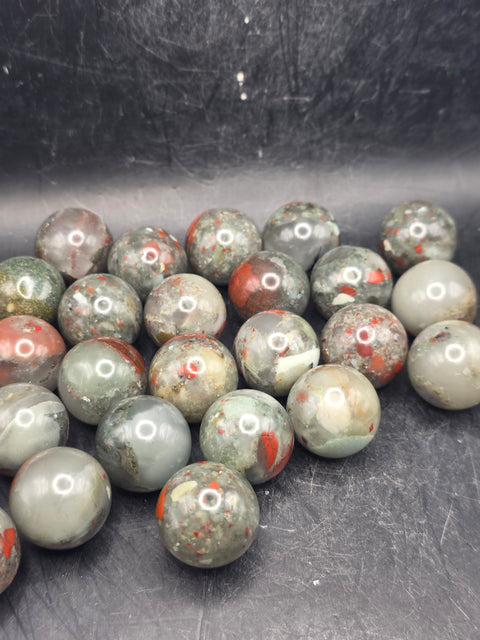 Mini 22mm, .8 inch African bloodstone sphere!