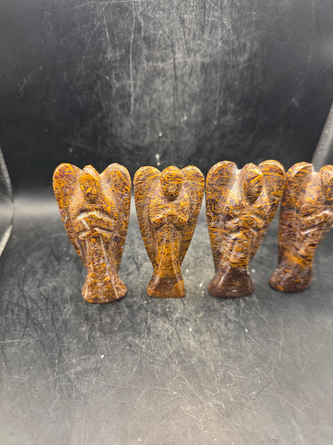 Miriam jasper gemstone angel! 3 inches tall, 1.6 ounces!