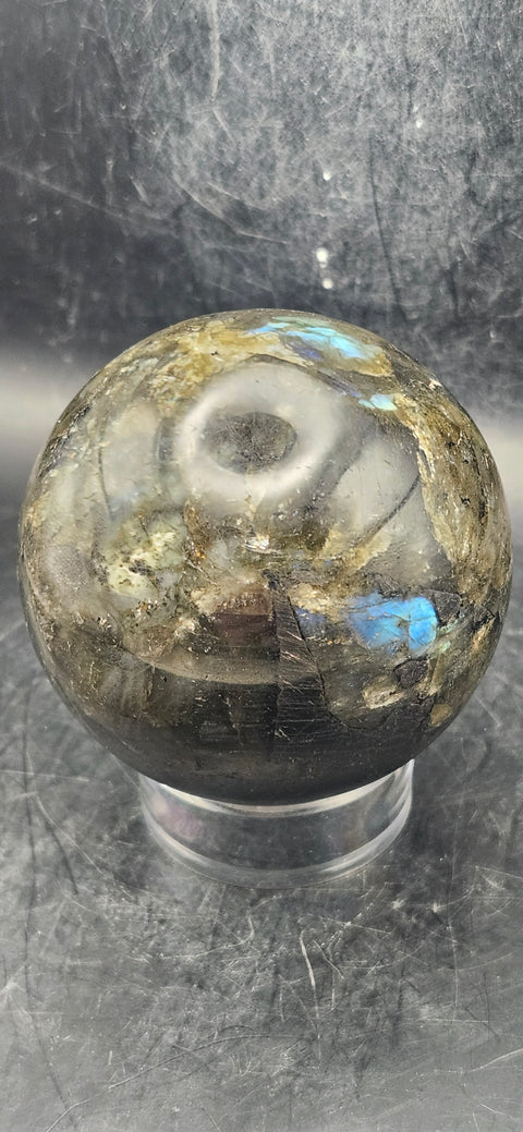 Labradorite sphere! 72.5mm, 2.8 inches, 1.3 pounds