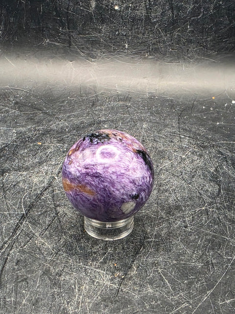 Super rare charoite sphere! 29.9mm, 1.1 inches, 1.6 ounces