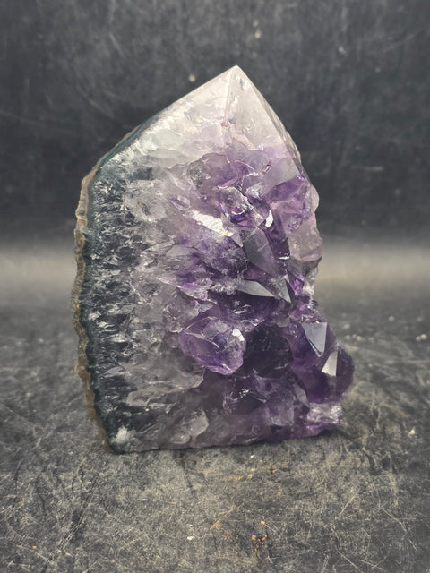 Druzy Amethyst polished top point! 8.3 ounces, 3.2 inches tall, 2.1" wide