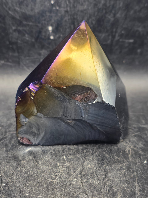 Titanium obsidian polished top point! 7.7 ounces, 2.6 inches tall
