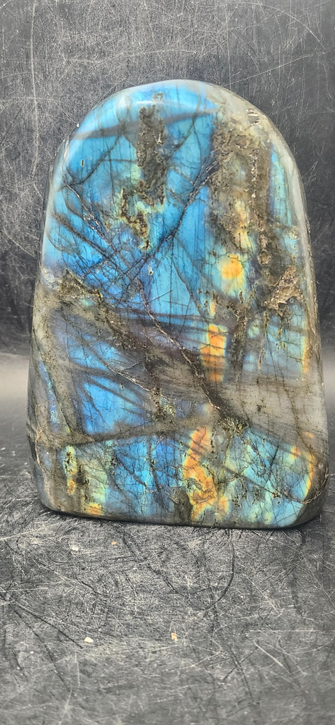 Labradorite free form! 1.2 pounds, 4.3 inches tall, 3 inches wide