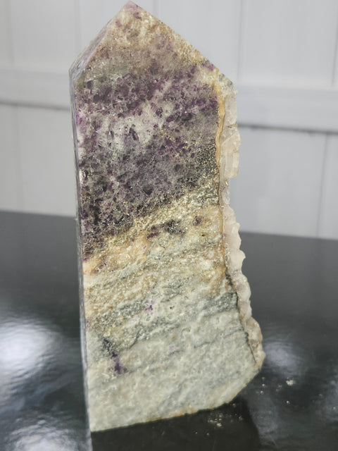 Druzy opalized fluorite free form tower! 5.7 inch by 2.4 inch, 15 ounces