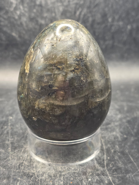 Labradorite egg! 10.9 ounces, 2.9 inches tall, 2.1" wide