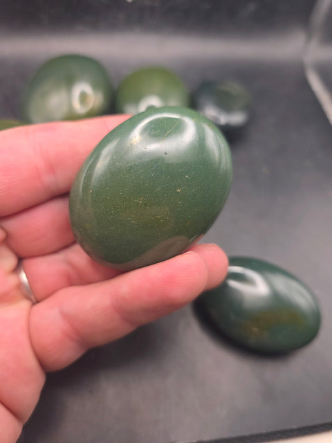 Green jasper palm stone! 1.8 too 2.4 inches!