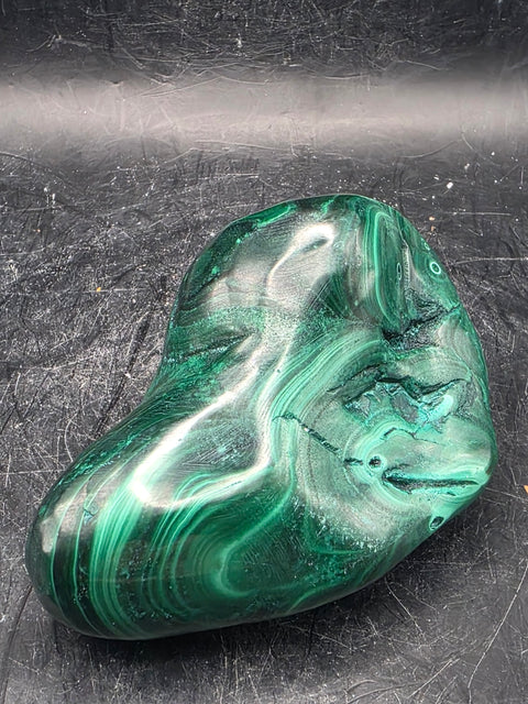 Malachite polished free form! 10 ounces, 3.2 inches long, 1.8" wide!