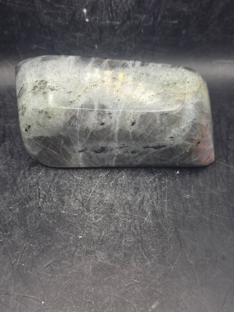 Purple flash sunset labradorite free form, 15 ounces 4 inches wide