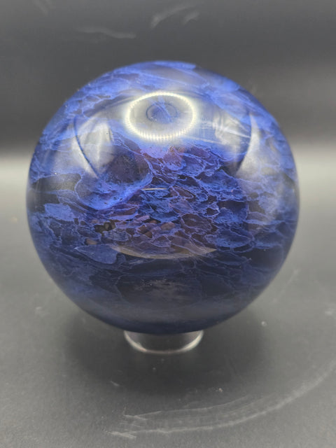 Jumbo blue quartz sphere! 96mm, 3.7 inches, 2.5 pounds