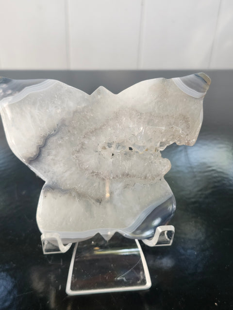 Druzy agate butterfly! 3.7 inches wide,.2.7 inches tall, 5.6 ounces
