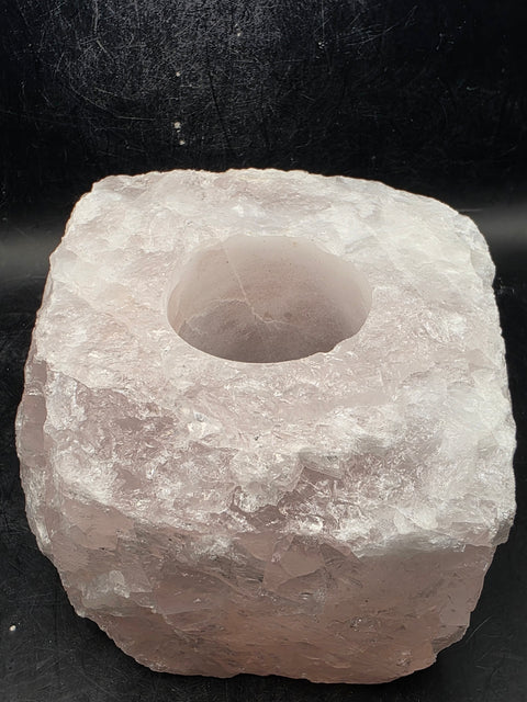 Rose quartz candle holder! 2 pounds, 4 inches by 3 inches!