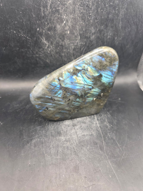 Labradorite free form! 1.6 pounds, 3.3 inches tall, 4.3" wide