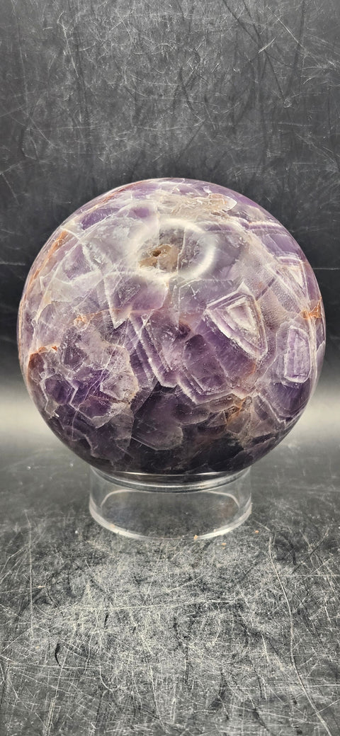 Dream amethyst sphere! 80.3mm, 3.1 inches, 1.9 pounds!