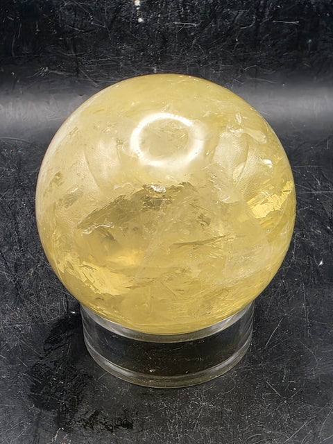 Lemon quartz sphere! 61mm, 2.4 inches, 11.2 ounces +