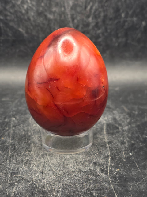 Carnelian agate egg! 6.9 ounces, 2.3 inches tall, 1.9" wide