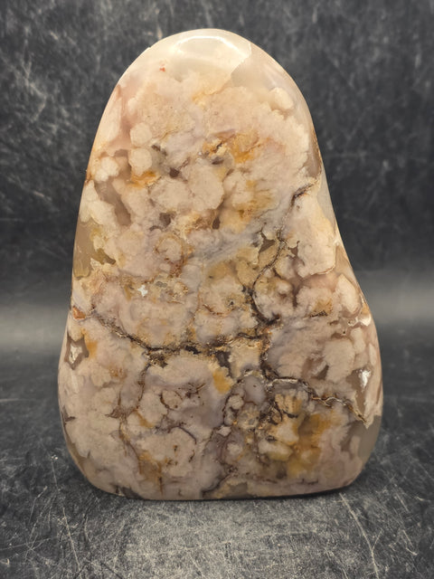 Flower agate free form! 10.2 ounces, 3.8 inches tall, 2.7" wide