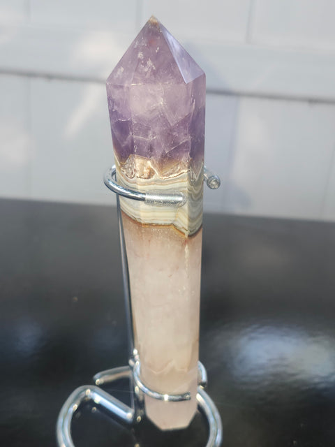 Amethyst lace agate scepter! 5.2 inches, 4.2 ounces