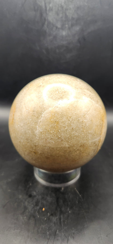 Green/orange aventurine silver flash sphere 1.9 pounds, 80.6mm, 3.1 inches