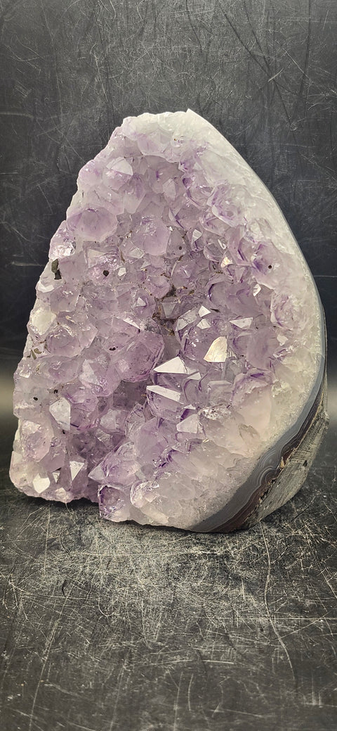 Amethyst cut base free form! 1.13 pounds, 4.5 inches tall, 3.3 wide