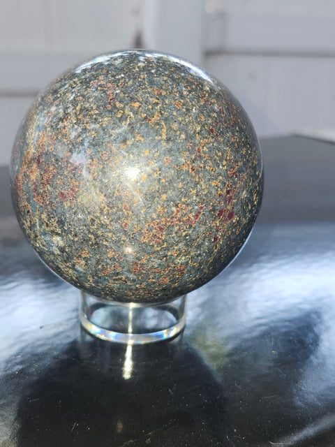 Ruby in kyanite sphere! 1.4 pounds, 66.8mm, 2.63 inches uv reactive