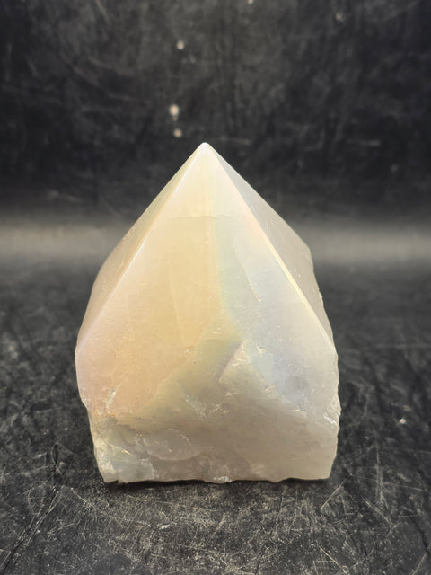 White pearl aura quartz! 9 ounces, 2.4 inches tall, 2.3" wide