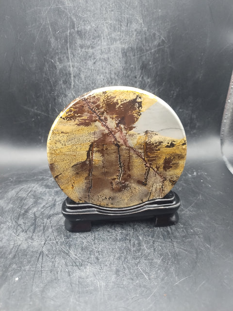 Natural Picture jasper slab with stand! 4.8 ounces, 3.5 inches
