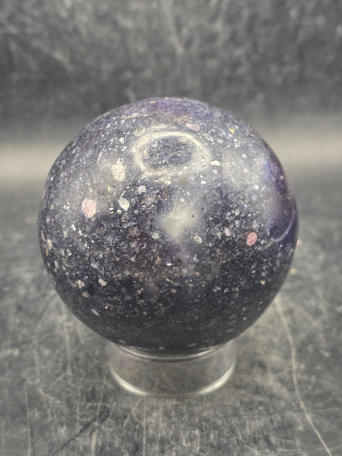 Lepidolite sphere! 60.5mm, 2.3 inches, 10.1 ounces