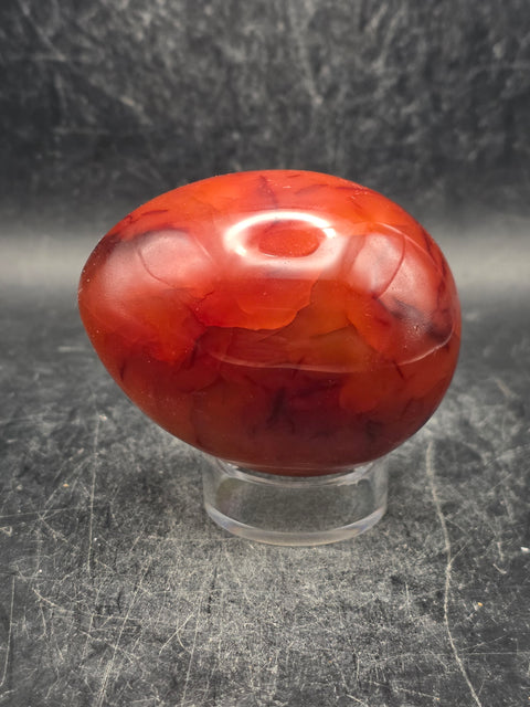 Carnelian agate egg! 6.9 ounces, 2.3 inches tall, 1.9" wide