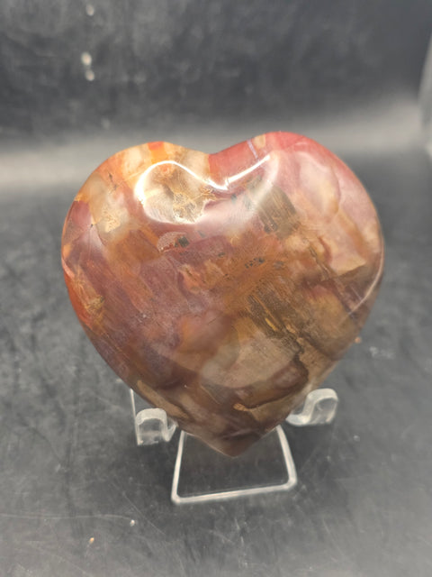 Petrified wood heart! 8.5 ounces, 2.8 by 2.8 inches!