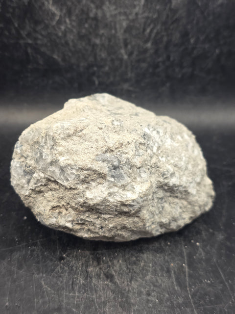 Blue calcite geode! 1.8 pounds, 3.7 inches long, 2.5 inches wide