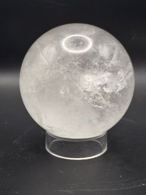 Large clear quartz sphere! 79.3mm, 3.1 inches, 1.8 pounds