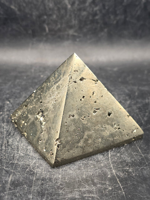 Pyrite pyramid! 9 ounces, 1.8 inches tall, 2.2" wide