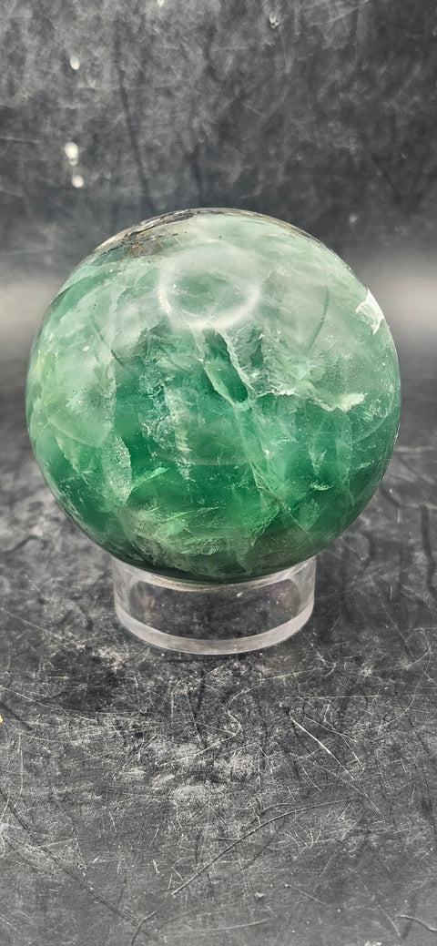 Florite sphere! 54.2mm, 2.1 inches, 9 ounces!
