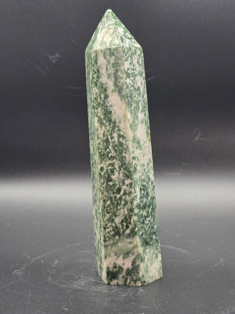 Large tree agate tower! 11 ounces, 5.5 inches tall