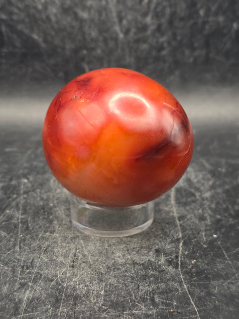 Carnelian agate egg! 6.9 ounces, 2.3 inches tall, 1.9" wide