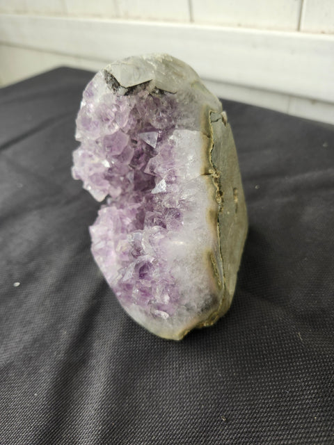 1.3 pound, 4.5 inch tall amethyst geode free form