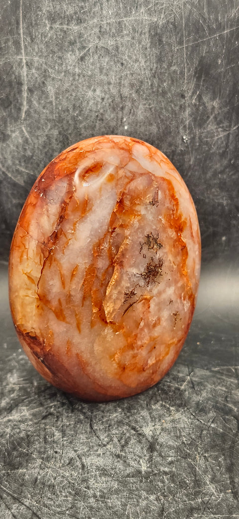 Carnelian agate free-form! 14.5 ounces, 3.2 inches tall, 2.7" wide