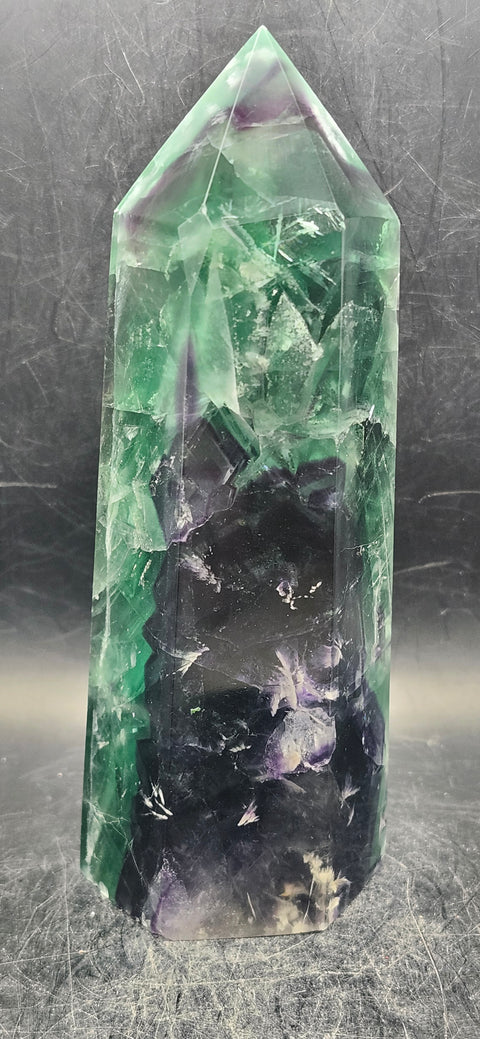 Large feather florite tower! 6 inches tall, 1.10 pounds!