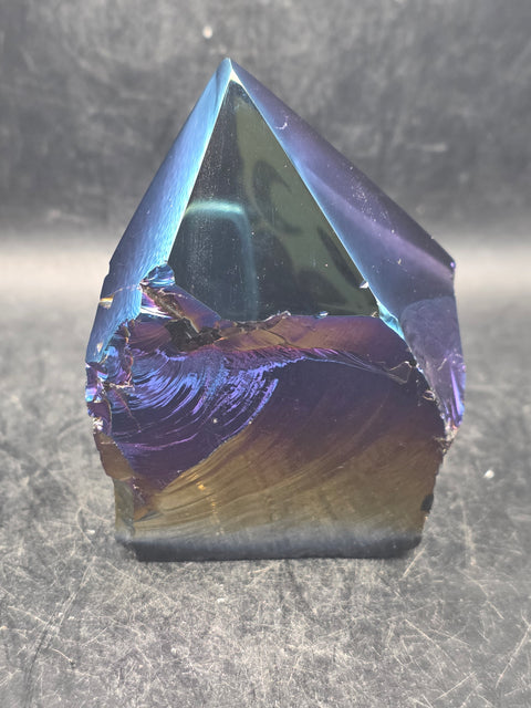 Titanium obsidian polished top point! 8 ounces, 3 inches tall