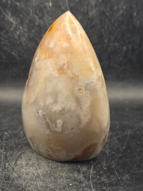Flower agate free form! 13.7 ounces, 3.6 inches tall, 2.7" wide