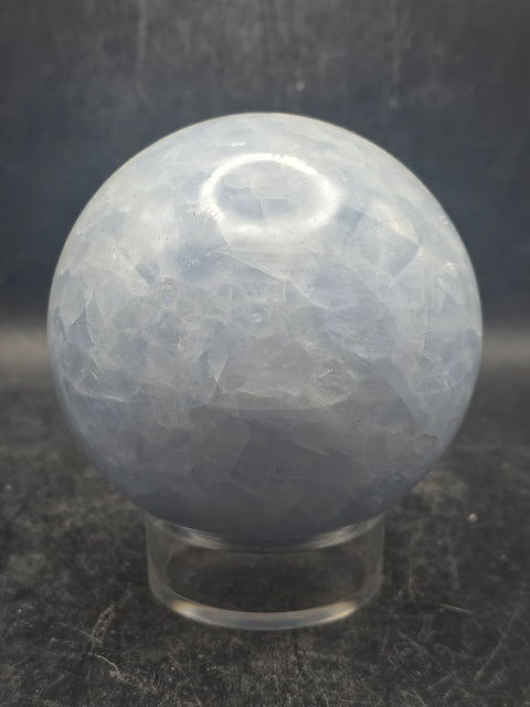 Blue calcite sphere! 76mm, 3 inches, 1.6 pounds!