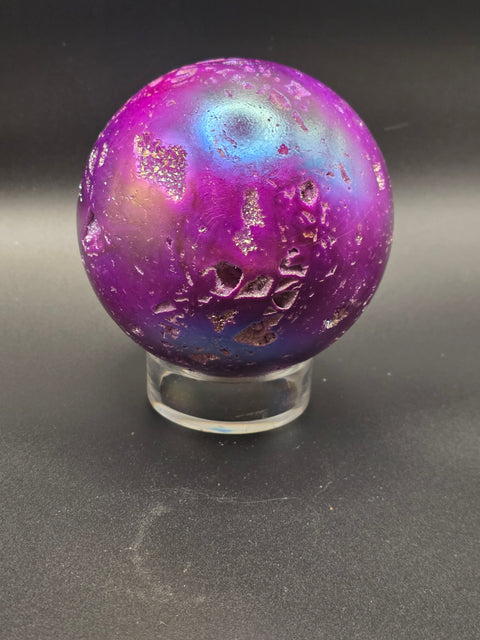 Pink aura sphenlerite sphere! 79.7mm, 3.1 inches, 1.5 pounds