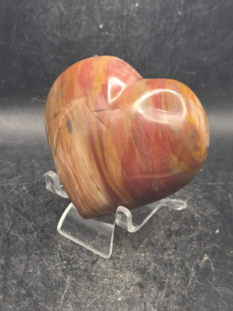 Petrified wood heart! 8.4 ounces, 3 inches wide, 2.7 inches tall!