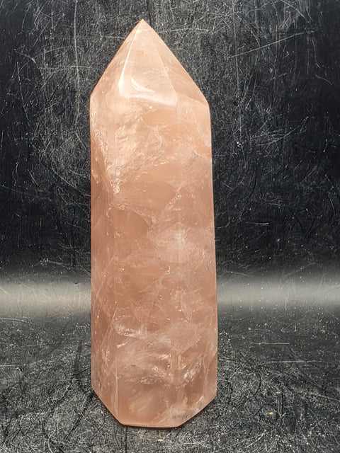 Large rose quartz tower! 4.8 inches tall, 9.8 ounces!