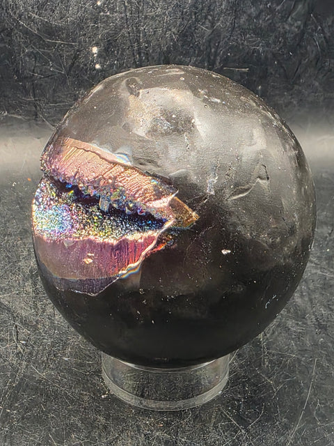 Aura amethyst sphere! 66mm, 2.6 inches, 14 ounces