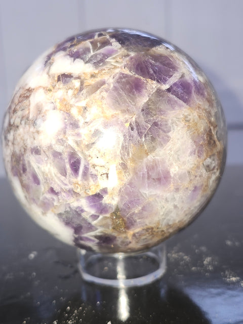 Chevron amethyst sphere!! 75mm, 2.95 inches, 1.4 pounds