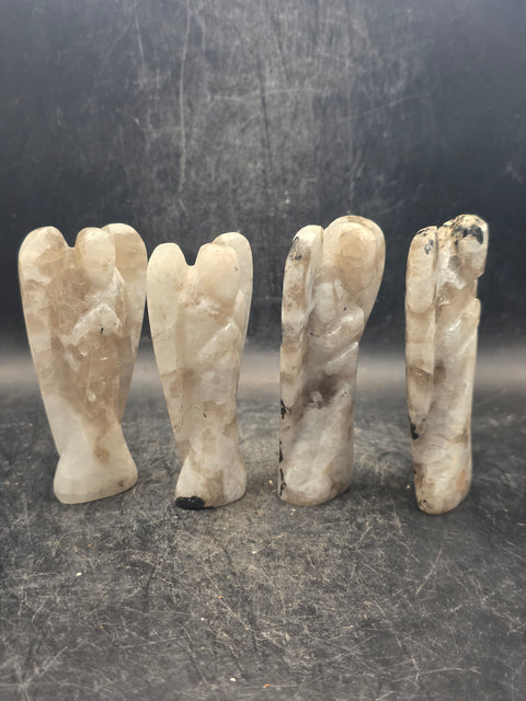 Moonstone gemstone angel! 3 inches tall, 2 ounces!