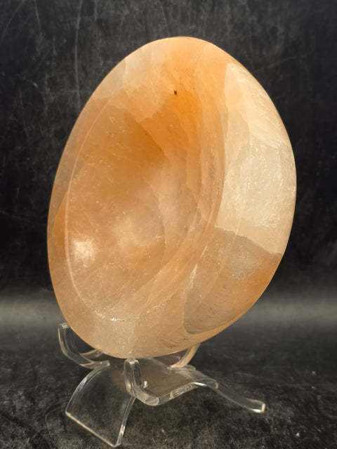 Peach selenite bowl! 3.9 inches wide, 12 ounces!