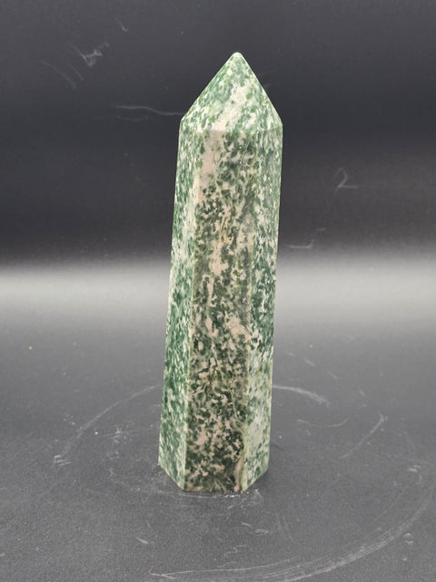 Large tree agate tower! 11 ounces, 5.5 inches tall