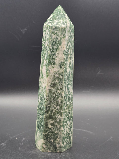 Large tree agate tower! 11 ounces, 5.5 inches tall